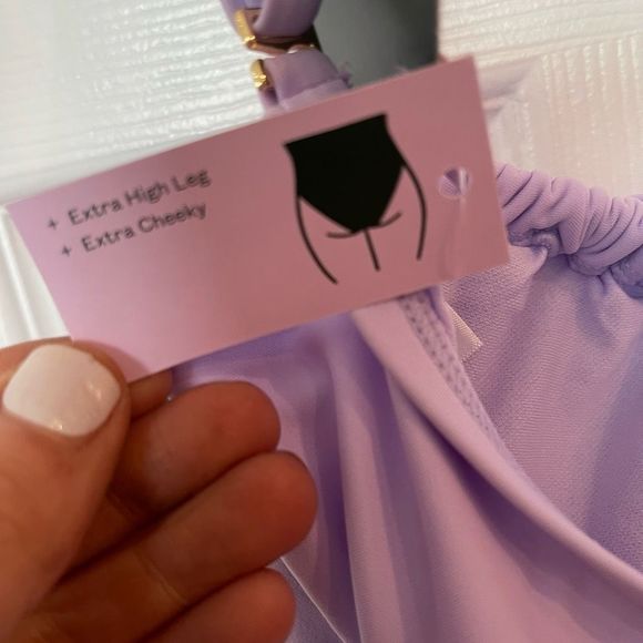 WILD FABLE Shirred Underwire Cheeky Swimsuit in Purple Size Small NEW - Picture 9 of 11